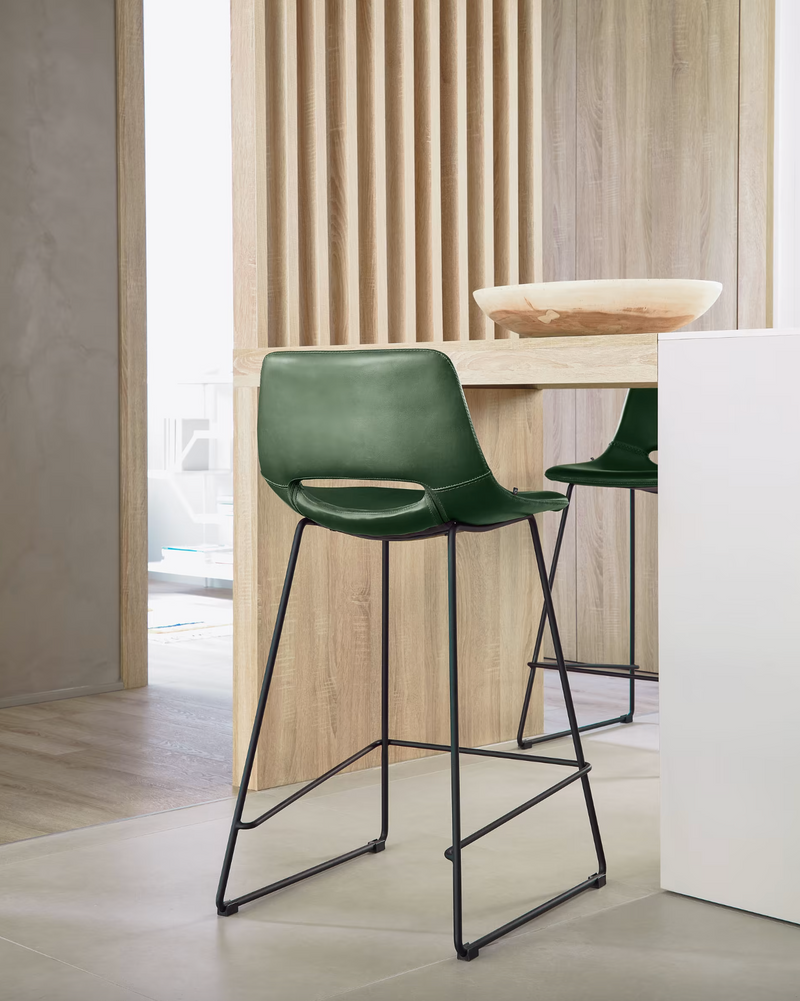 Bowie Vegan Leather Barstool - Green Rodwell and Astor Modern Eclectic Style Brunswick