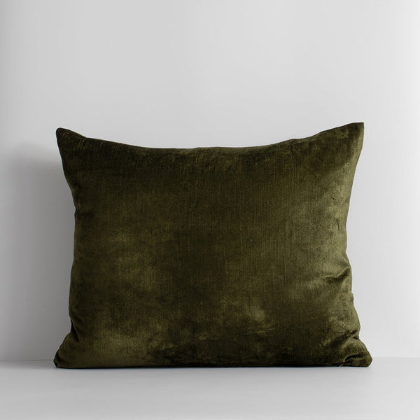 Bromley Velvet Cushion - Thyme - 45x55cm BAYA Cushions Rodwell and Astor Brunswick Melbourne Modern Eclectic Style