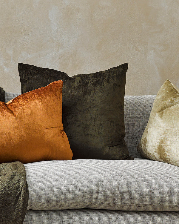 Bromley Velvet Cushion - Thyme - 55x55cm - Rodwell and Astor Modern Eclectic Style BAYA Cushions