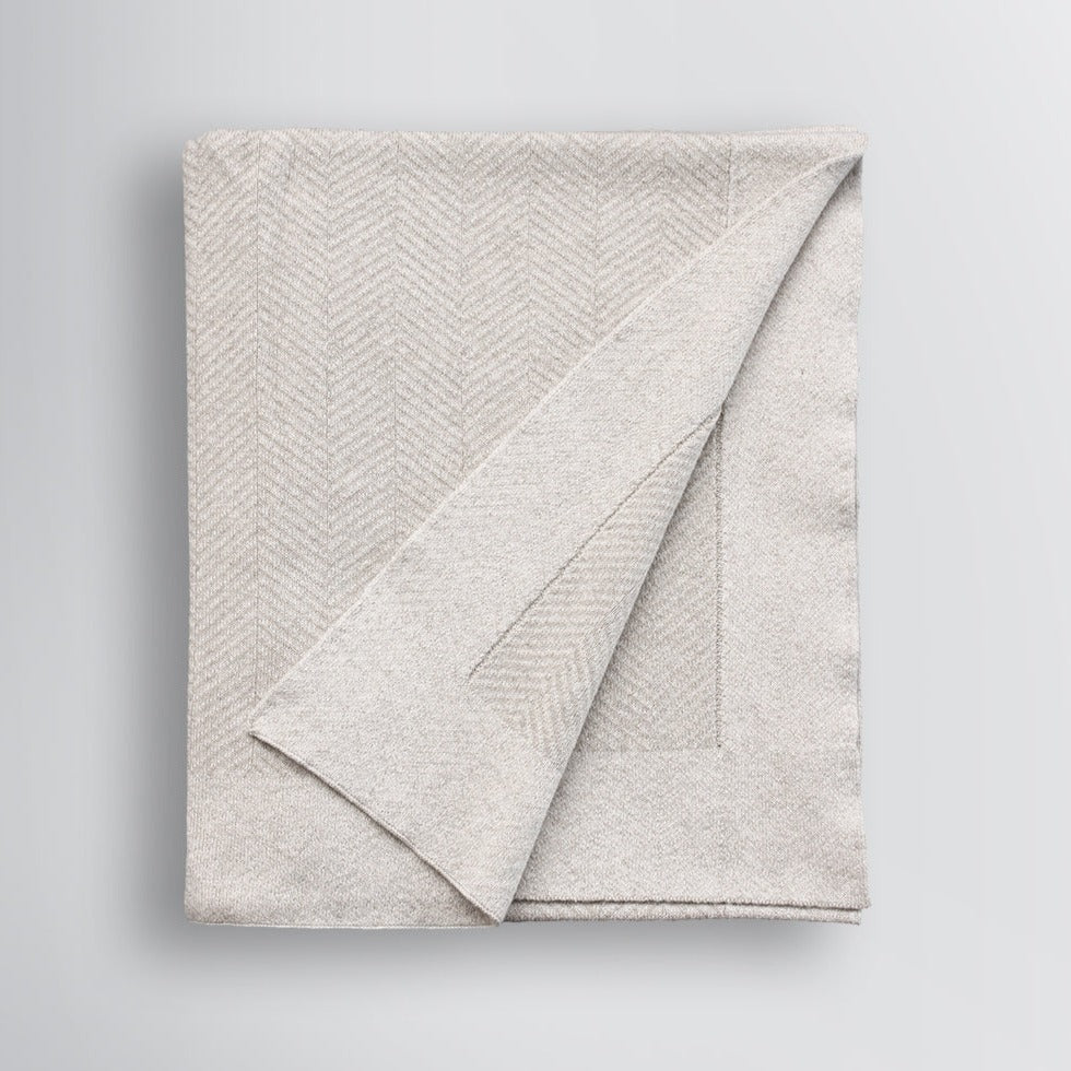 BAYA Carmel Knitted Cotton Throw - Fawn - 125 x 150cm