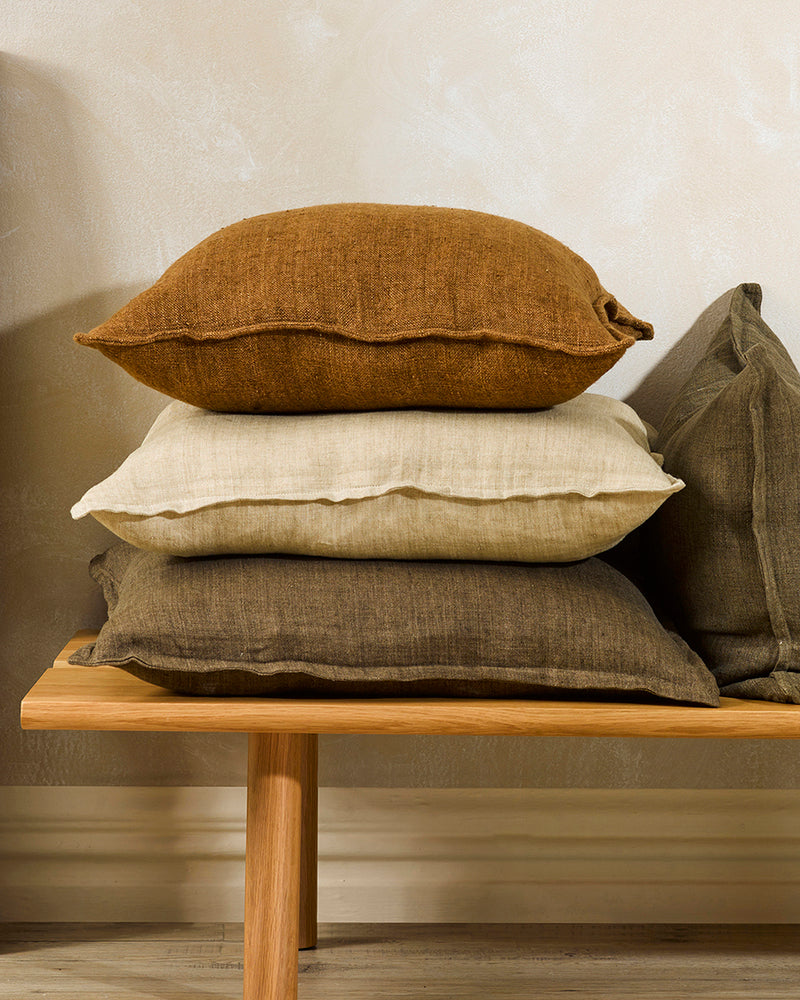 BAYA Cassia Linen Cushion - Clove - 55 x 55cm