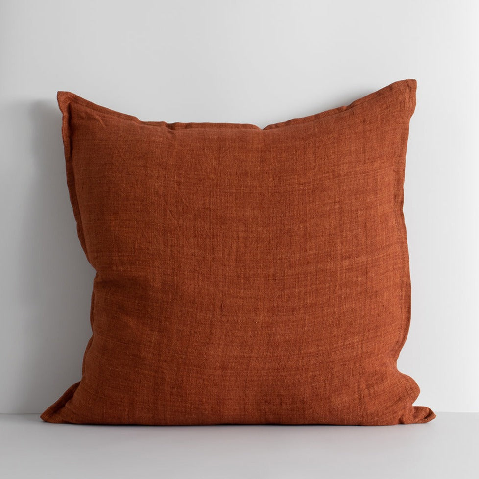 BAYA Cassia Cushion - Red Leather - 55 x 55cm
