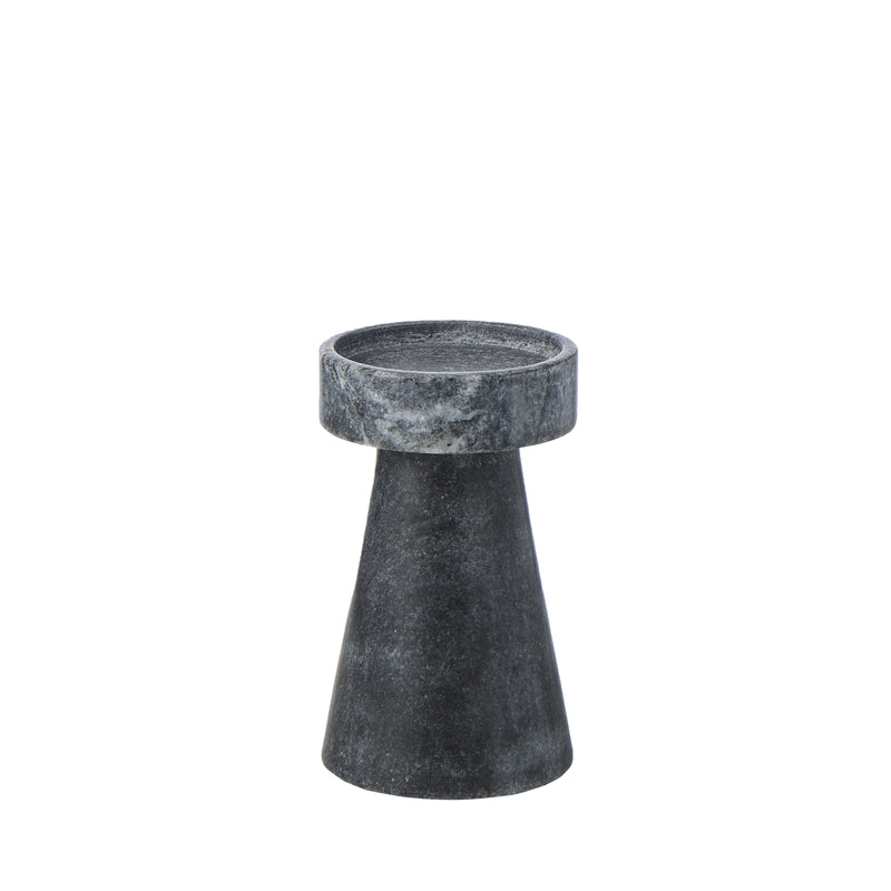 Celia Marble Candle Holder 15cm - Black