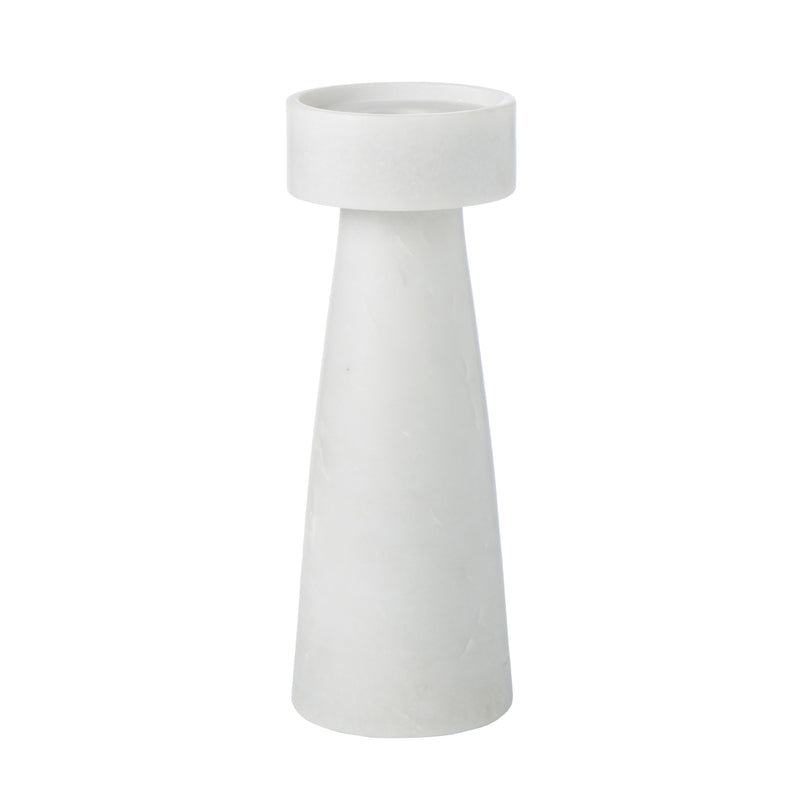 Celia Marble Candle Holder 20cm - White