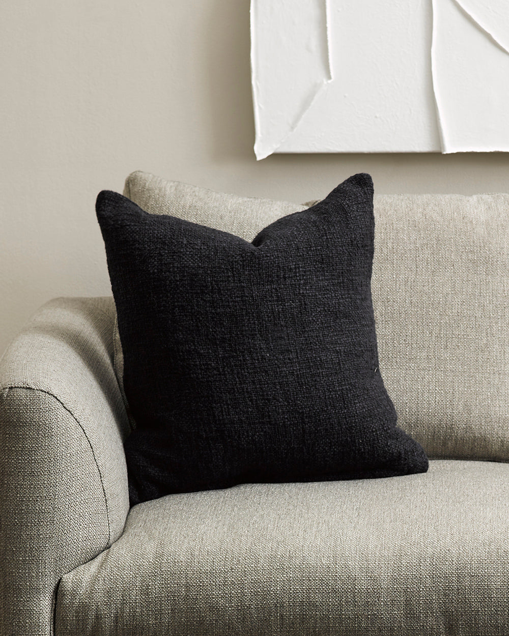 Cyprian Cushion - Black - 50 x 50cm Rodwell and Astor Modern Eclectic Style Brunswick Melbourne BAYA Cushions