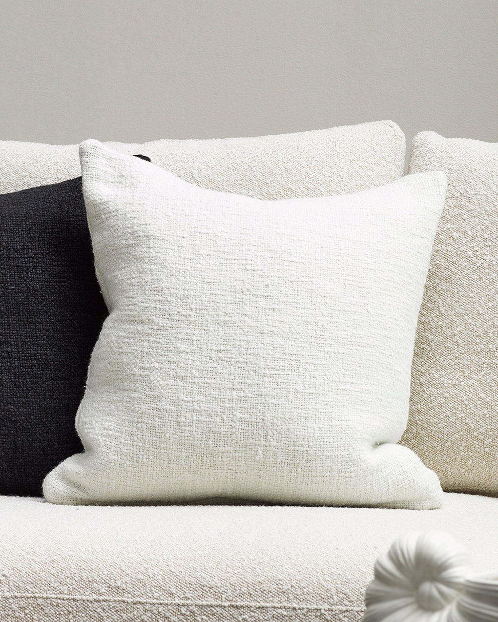 Cyprian Cushion - White - 50 x 50cm Rodwell and Astor BAYA Cushions Brunswick Melbourne Modern Eclectic Style