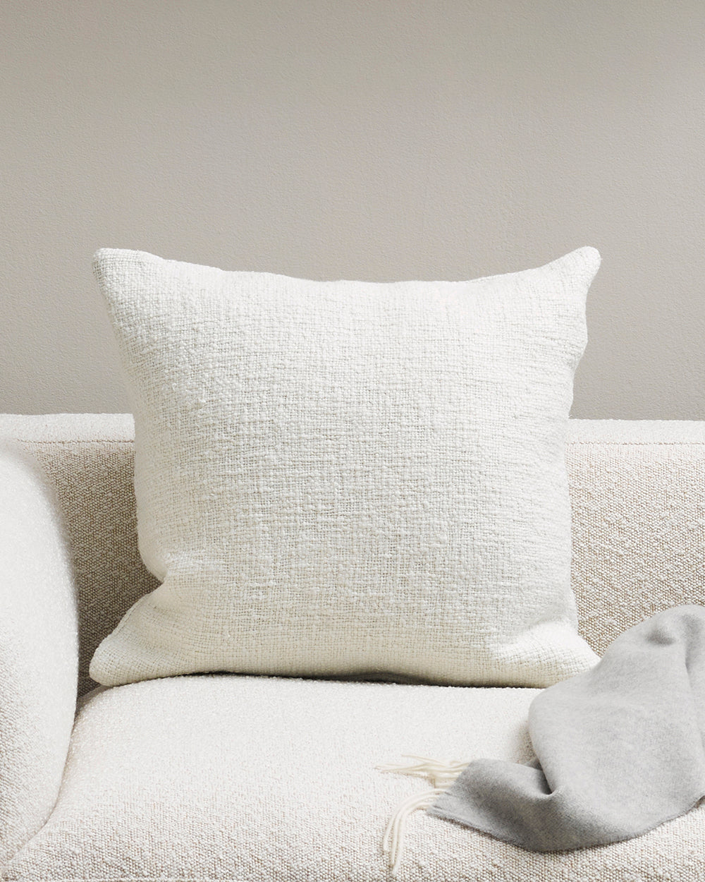 Cyprian Cushion - White - 50 x 50cm Rodwell and Astor BAYA Cushions Brunswick Melbourne Modern Eclectic Style