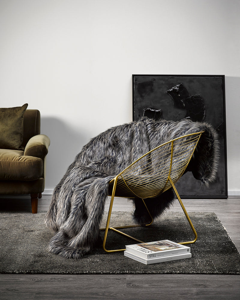 Rodwell and Astor - HEIRLOOM Dark Pheasant Faux Fur Cushion - 30x45cm
