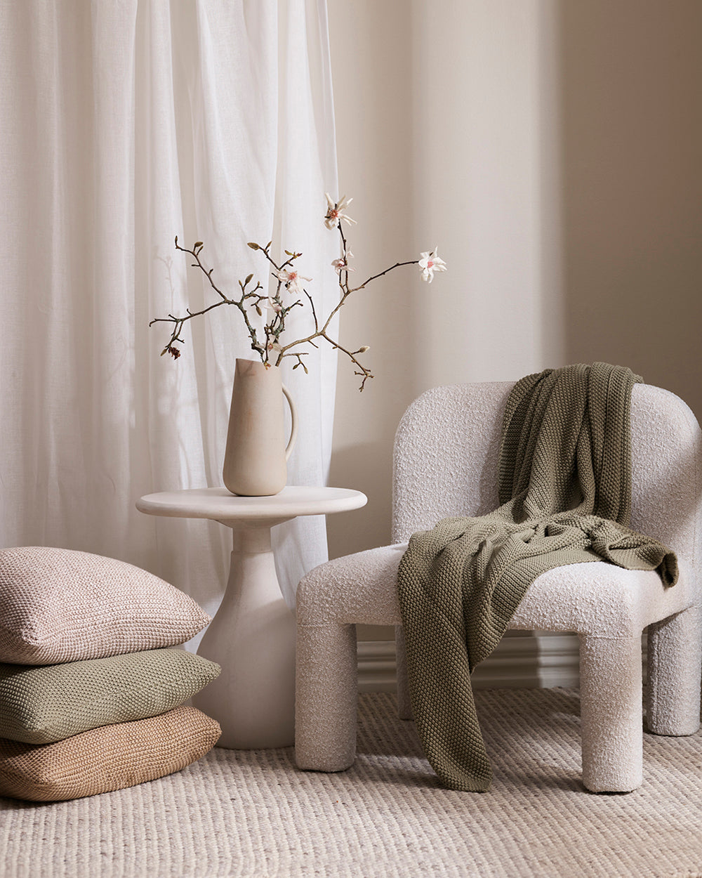 BAYA Devon Cushion - Stone/Natural Rodwell and Astor