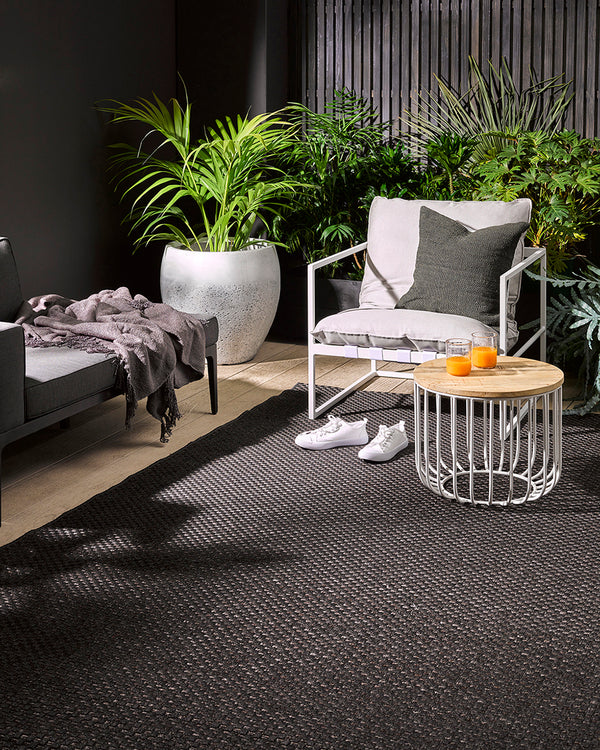 BAYA Flax Outdoor Rug - Charcoal