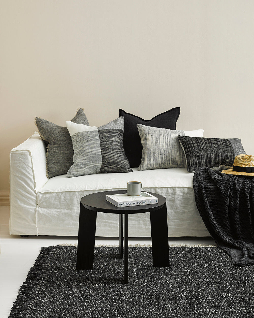 Flaxmill Cushion - Black 50 X 50cm