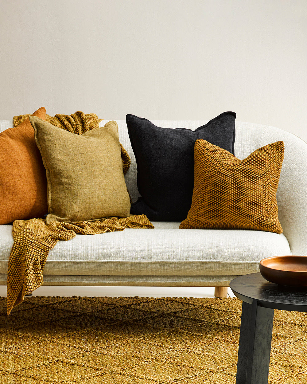 Flaxmill Cushion - Black 50 X 50cm