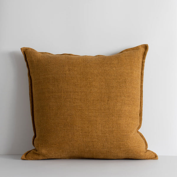 Mustard best sale linen cushion