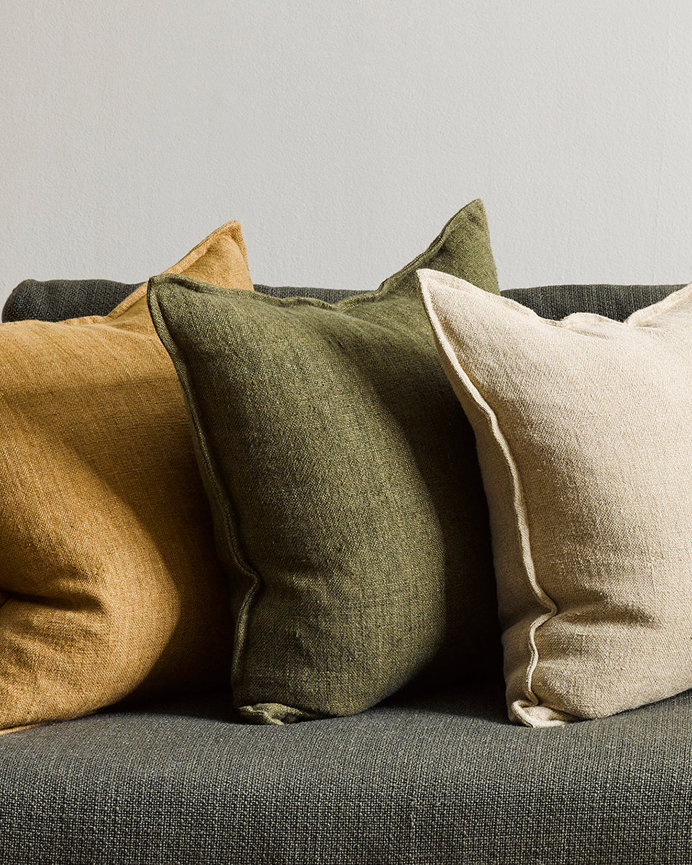 Flaxmill Linen Cushion - Winter Moss