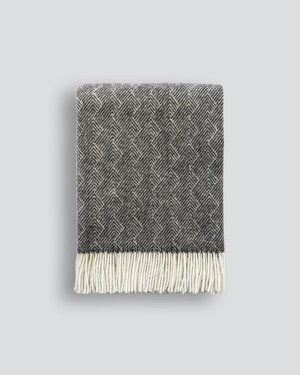 BAYA Lana 100% NZ Wool Throw - Licorice Rodwell and Astor Modern Eclectic Style Brunswick Melbourne Homewares