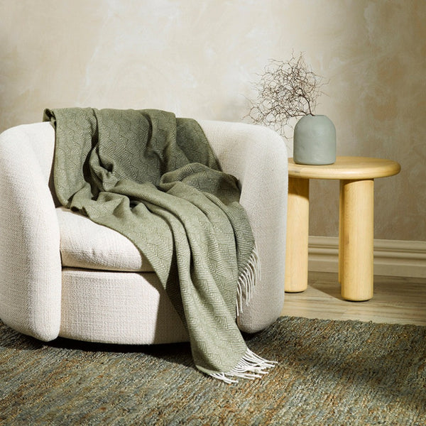 Lana 100% NZ Wool Throw - Moss Rodwell and Astor Modern Eclectic Style BAYA Stockist Brunswick Melbourne