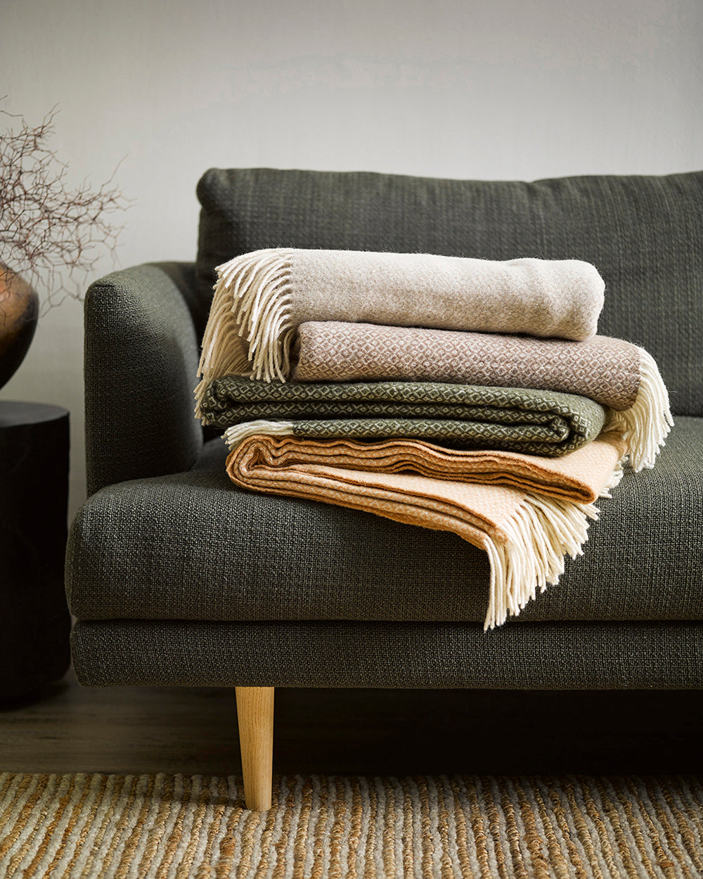 BAYA Littano Merino Wool Throw - Carob