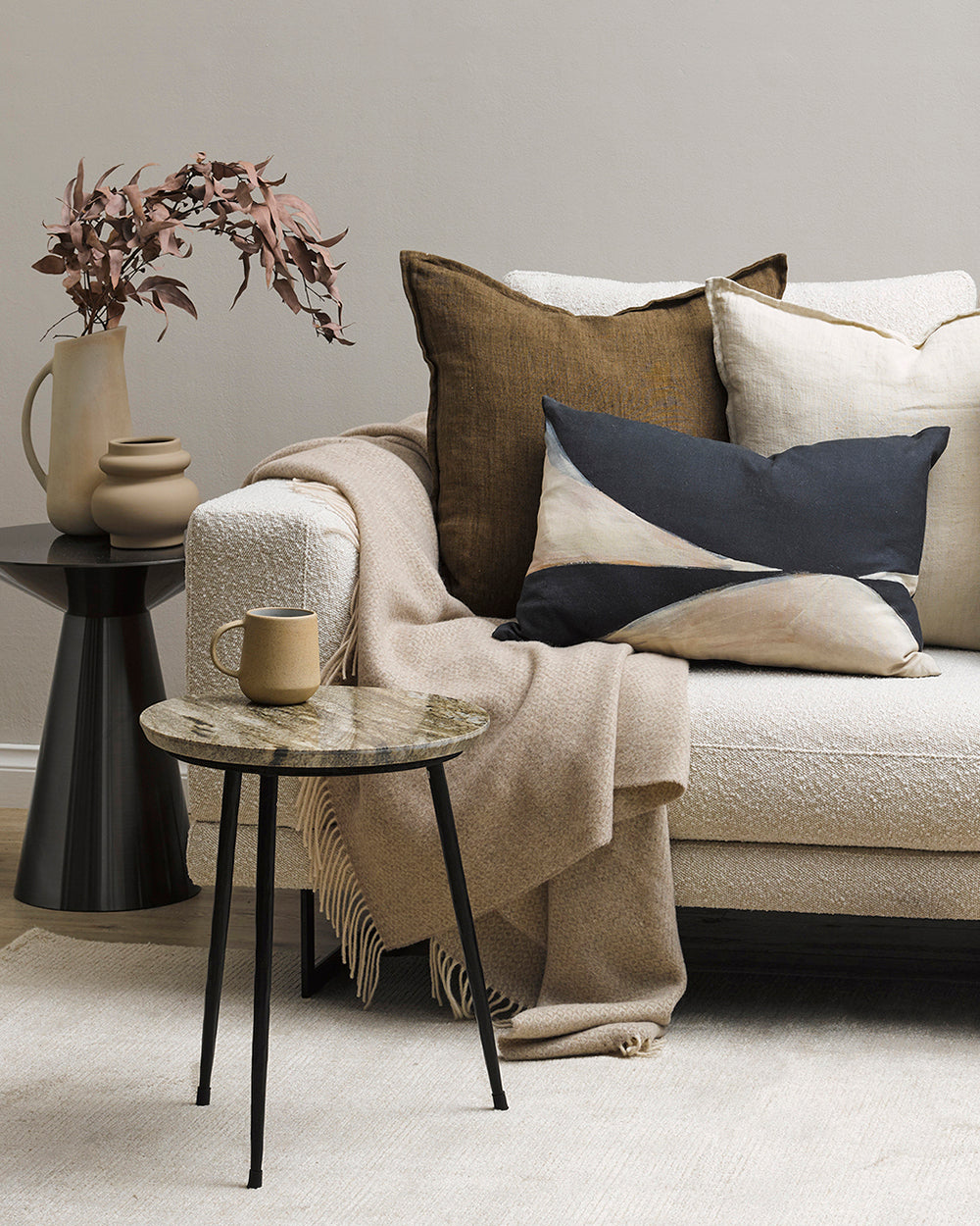 BAYA Littano Merino Wool Throw - Oatmeal
