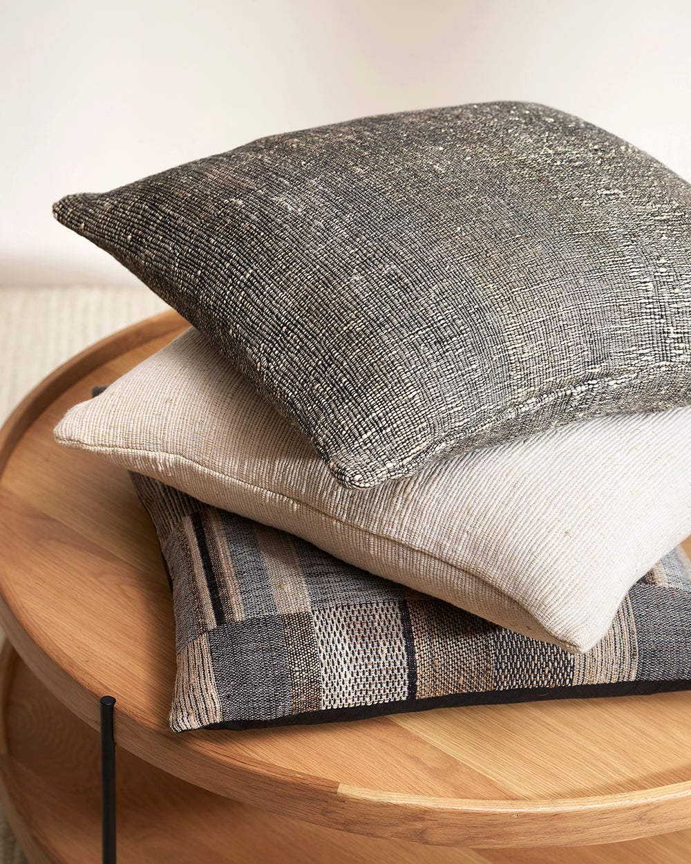 Magnus Cushion - Black/Natural - 50x50cm Rodwell and Astor Modern Eclectic Style Brunswick Melbourne