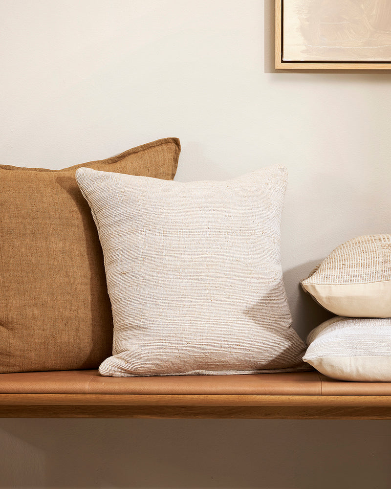 Magnus Cushion - White/Natural - 50x50cm Rodwell and Astor Modern Eclectic Style Brunswick Melbourne
