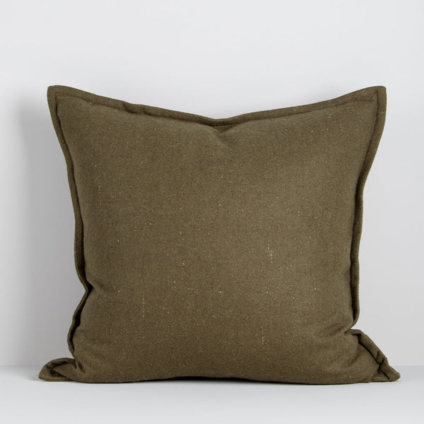 Maximus Wool Blend Cushion - Khaki - 55x55cm Rodwell and Astor Modern Eclectic Style Brunswick Melbourne