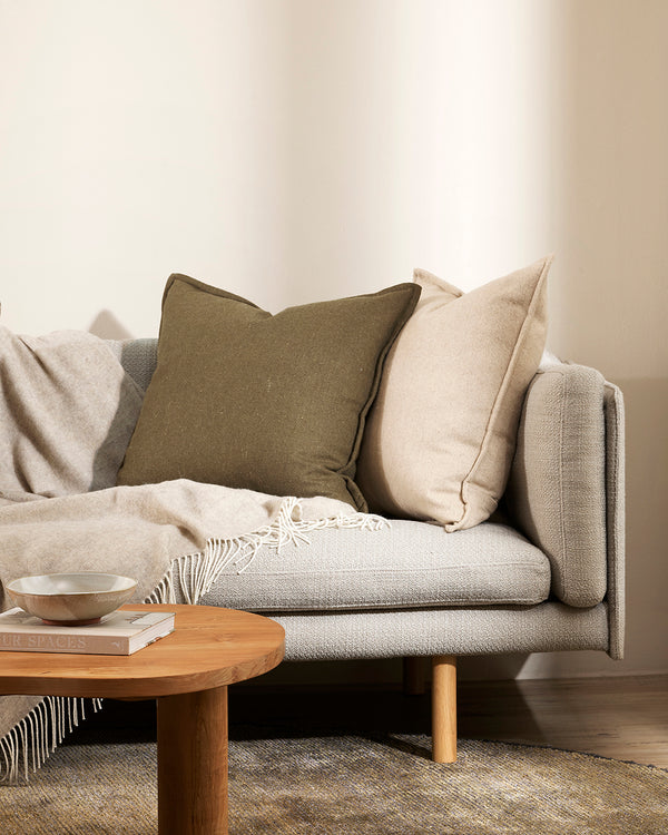 BAYA Maximus Wool Blend Cushion - Oat - 55x55cm Brunswick Cushions Rodwell and Astor Modern Eclectic Style