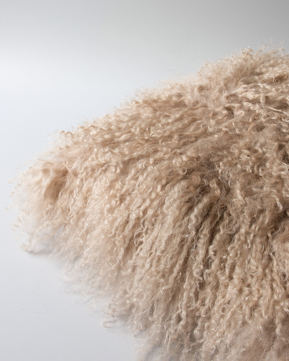 Rodwell and Astor - BAYA Meru Cushion - Tibetan Lamb Hide - Biscotti 