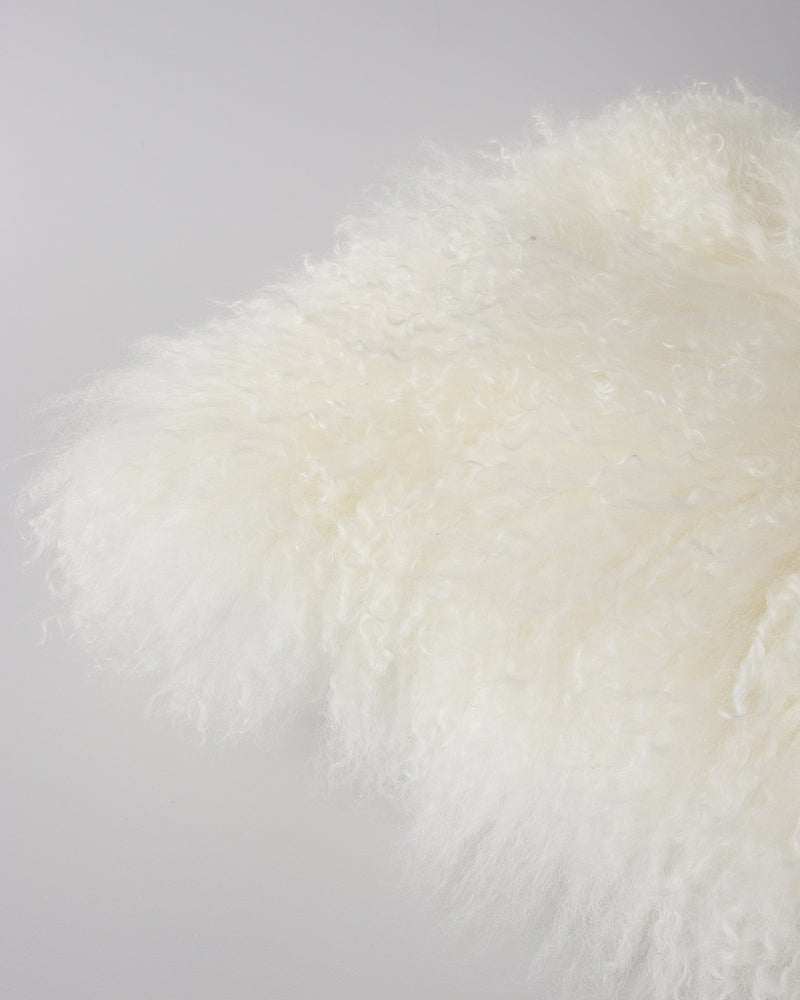 Rodwell and Astor - BAYA Meru Cushion - Tibetan Lamb Hide - Natural White