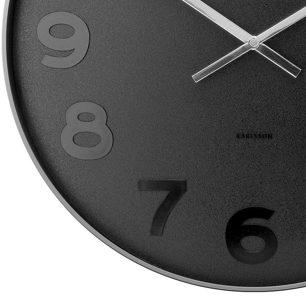 Rodwell and Astor - Karlsson Mr Black Wall Clock 51cm - Black