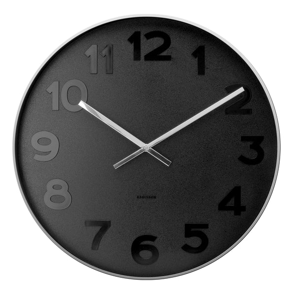Rodwell and Astor - Karlsson Mr Black Wall Clock 51cm - Black