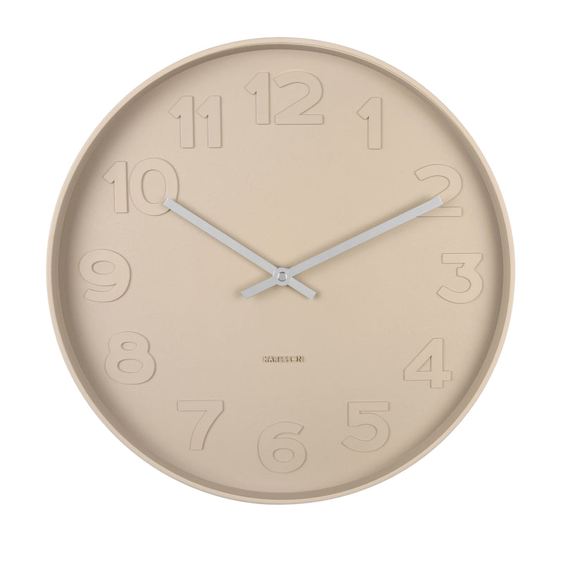 Rodwell and Astor - Karlsson Mr Brown Wall Clock 38cm - Sand Brown