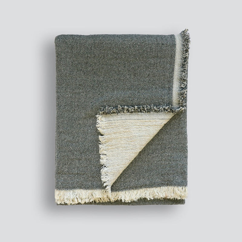 Rodwell and Astor - BAYA Papyrus Cotton Throw - Olive