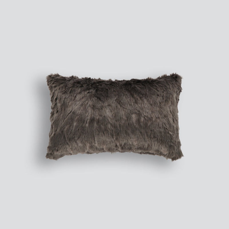 Rodwell and Astor - HEIRLOOM Pewter Chinchilla Faux Fur Cushion - 30x45cm