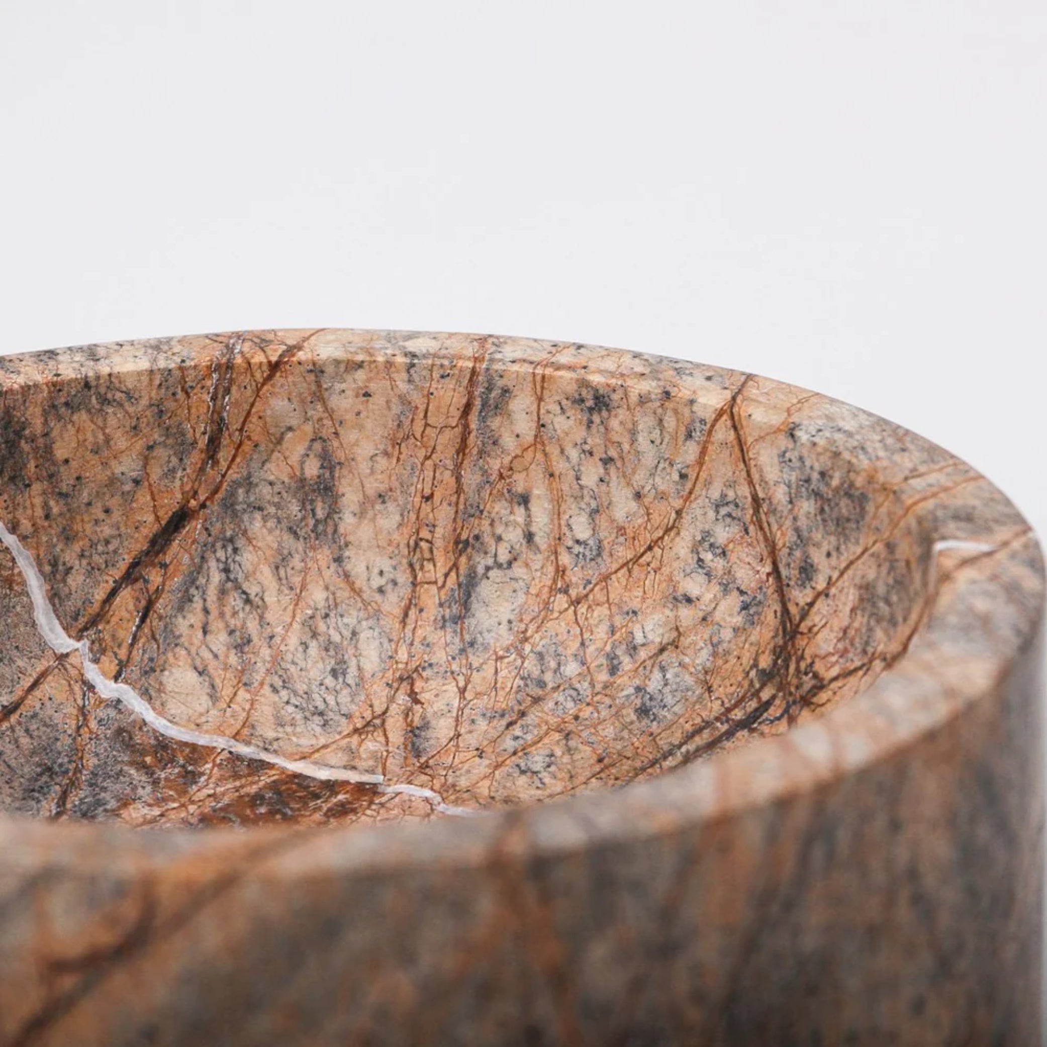 Rimini Marble Bowl - Rutilated Brown - Rodwell and Astor Modern Eclectic Style