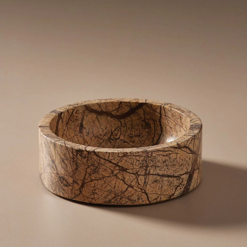 Rimini Marble Bowl - Rutilated Brown - Rodwell and Astor Modern Eclectic Style