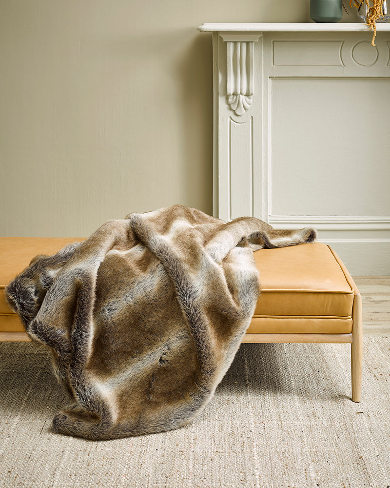 Rodwell and Astor - HEIRLOOM Striped Elk Faux Fur Throw 