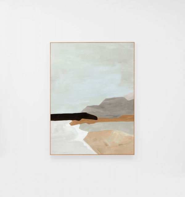 Tranquil Coastline Canvas Print - Grey