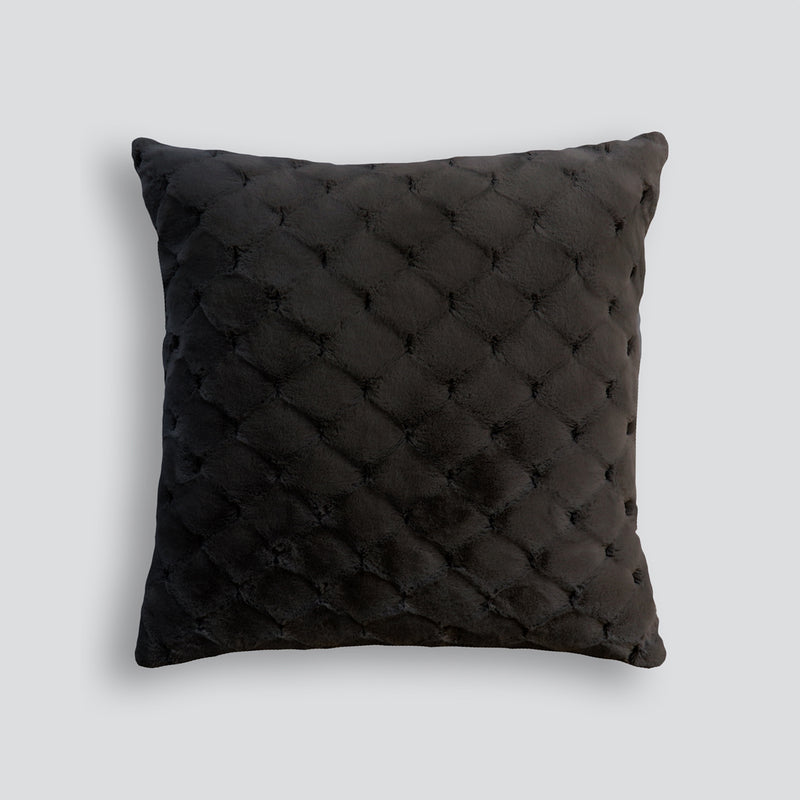 Heirloom Valentina Faux Fur Cushion - Black - 65cm