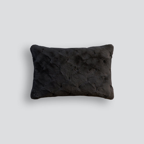 Rodwell and Astor - Heirloom Valentina Faux Fur Cushion - Black - 30x45cm