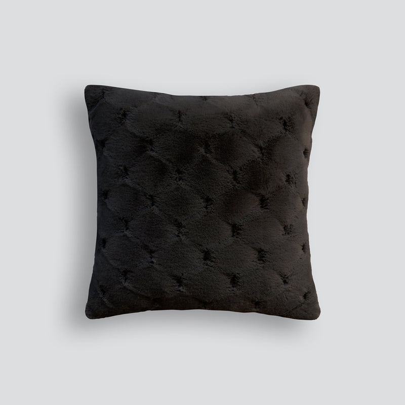 Heirloom Valentina Faux Fur Cushion - Black - 45cm