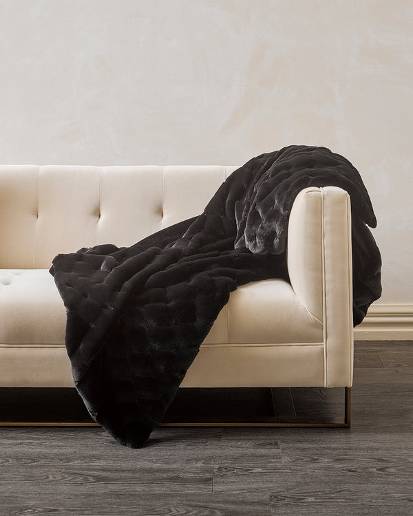 Rodwell and Astor - Heirloom Valentina Faux Fur Throw - Black