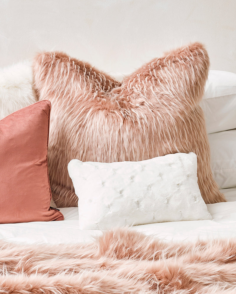 Rodwell and Astor - Heirloom Valentina Faux Fur Cushion - White - 30 x 45cm