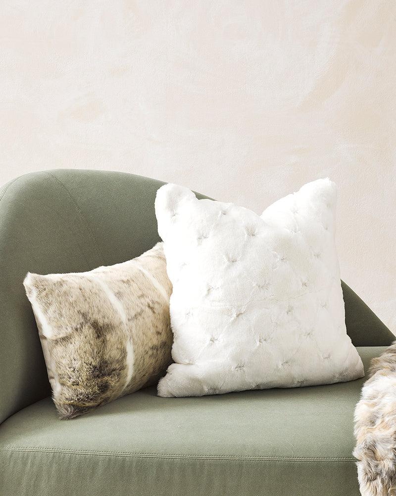 Rodwell and Astor - Heirloom Valentina Faux Fur Cushion - White - 45cm