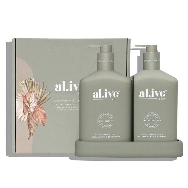 Rodwell and Astor - al.ive Wash & Lotion Duo +Tray - Green Pepper & Lotus