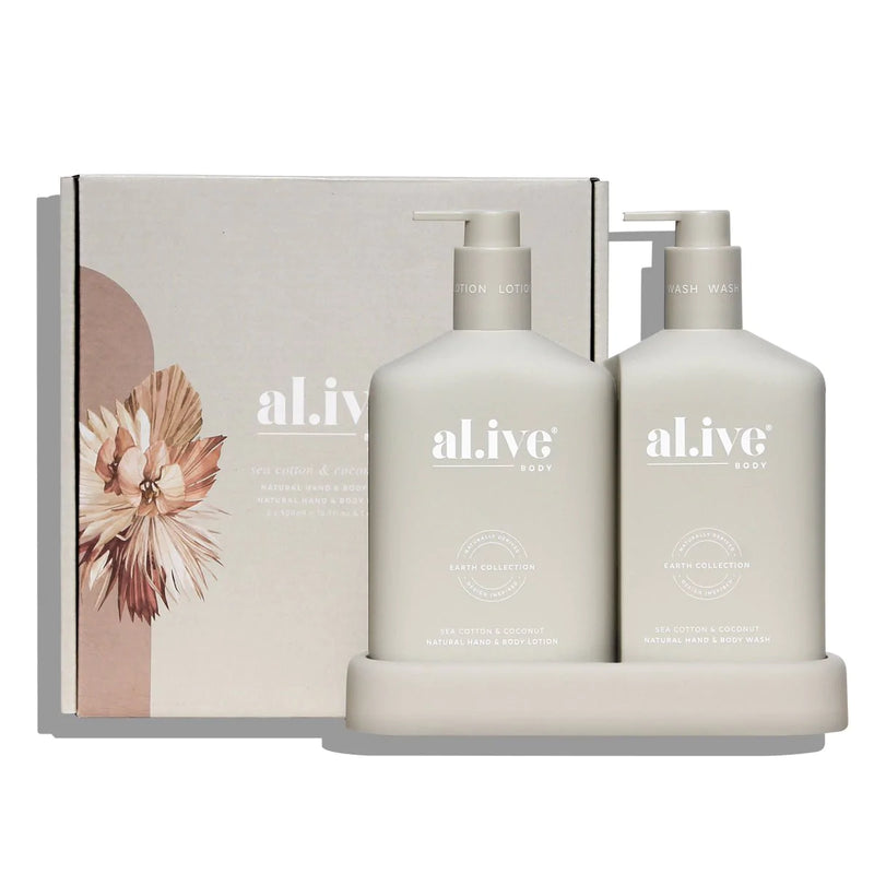 Rodwell and Astor - al.ive Wash & Lotion Duo +Tray - Sea Cotton & Coconut