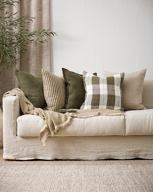 Willis Cushion - Olive/Ivory 50 x 50cm Rodwell and Astor