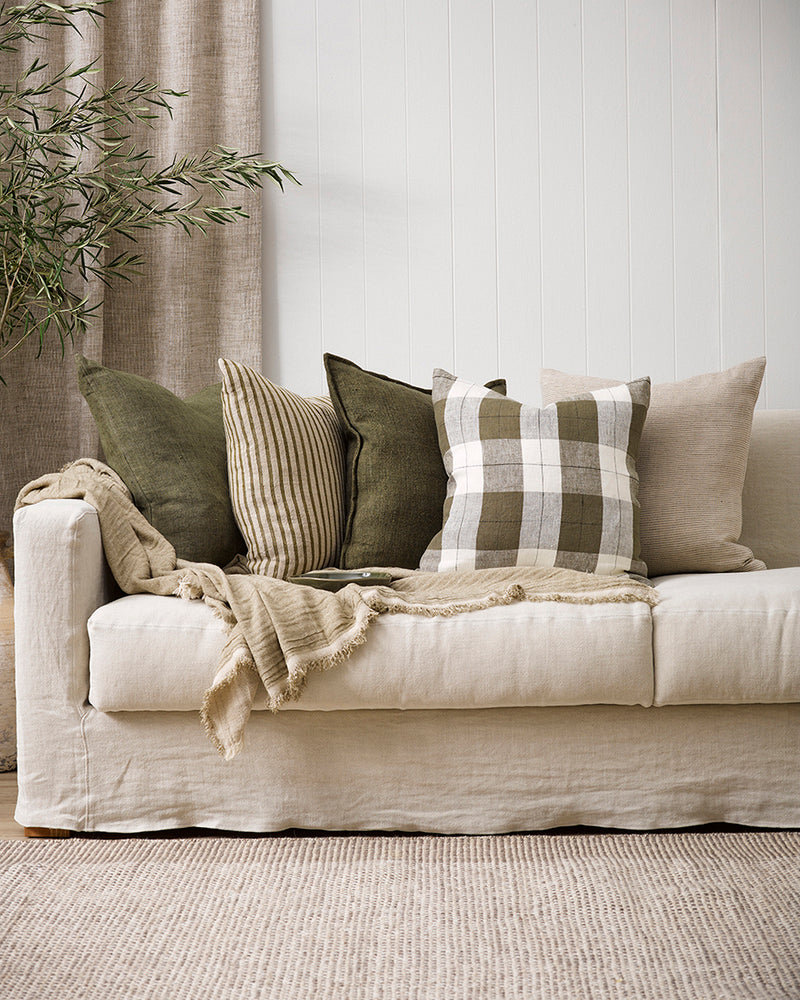Willis Cushion - Olive/Ivory 50 x 50cm Rodwell and Astor