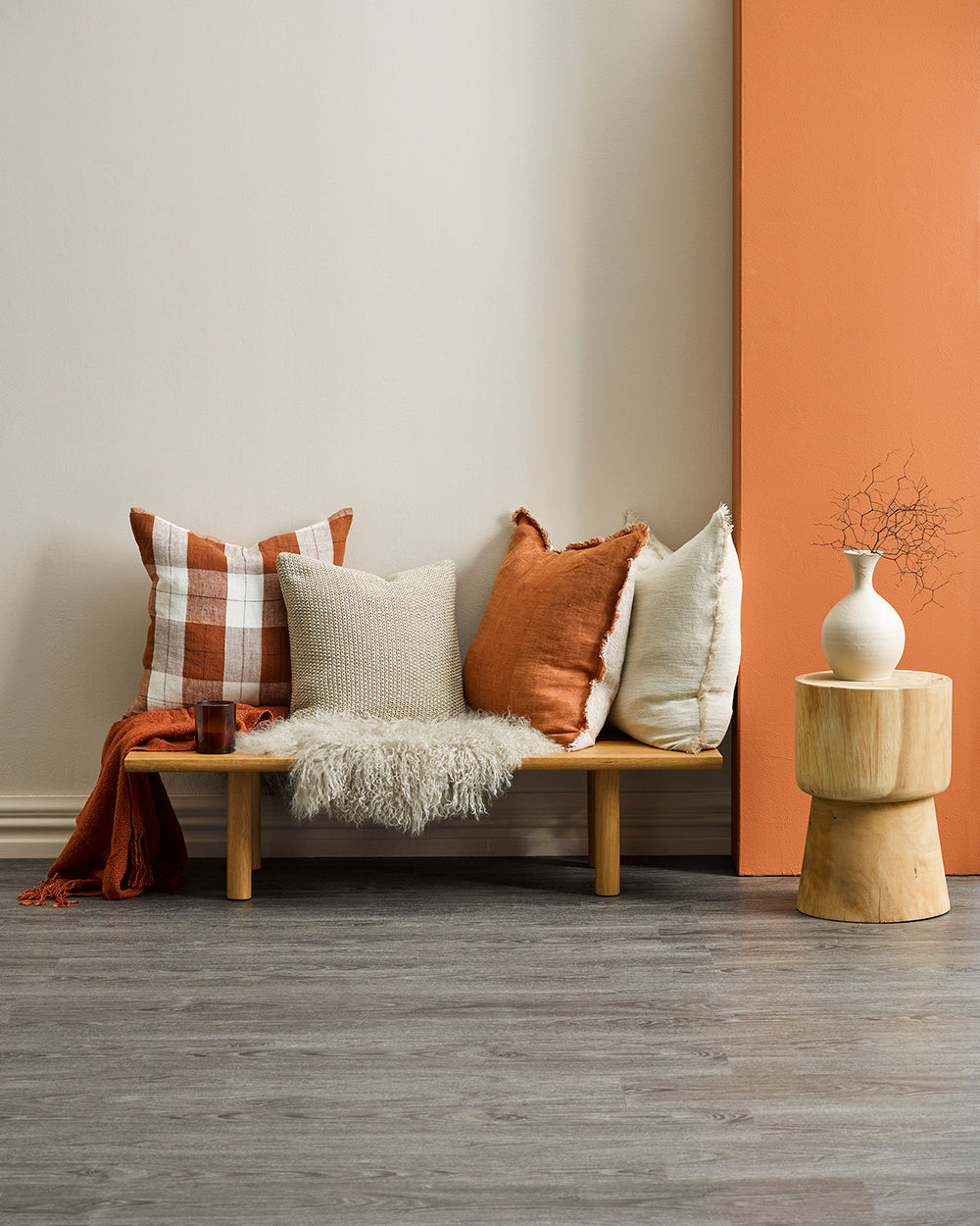 Willis Cushion - Tobacco/Ivory 50 x 50cm Rodwell and Astor