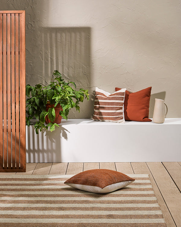 BAYA Wyatt In & Outdoor Cushion - Tobacco/Ivory